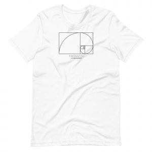 Samarreta en català blanca “Fibonacci línia”