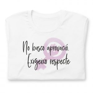 Samarreta en català blanca “Respecte” (dona) plegada